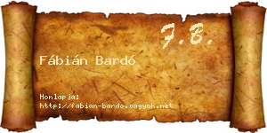 Fábián Bardó névjegykártya
